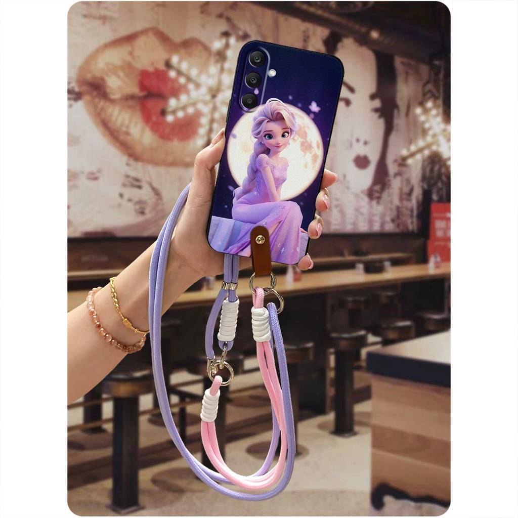 รวมทุกอย่างขอบ Samsung M56 5G/SM-M566B/F56 5Gเคสโทรศัพท์สองสีเนื้อคู่เยาวชนHalterดิจิตอลทแยงมุมการ์ต