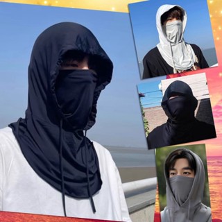 🚀 ฮู้ด โม่ง ผ้าลื่น หน้ากาก ผ้าบัฟ หมวก กันแดด โม่งคลุมหัว ป…