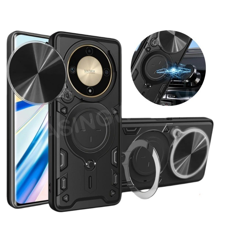 เคสโทรศัพท์สําหรับ Honor X9d X70 X9C สมาร์ท X9a X9b 5G 4G เกราะแหวนขาตั้งสไลด์หน้าต่างเคสโทรศัพท์ป้องกันกันกระแทกฝาหลัง