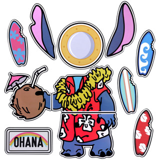 Stitch Hawaiian Vacation Magnetic Set – ของตกแต่งตู้เย็นแบบโ…