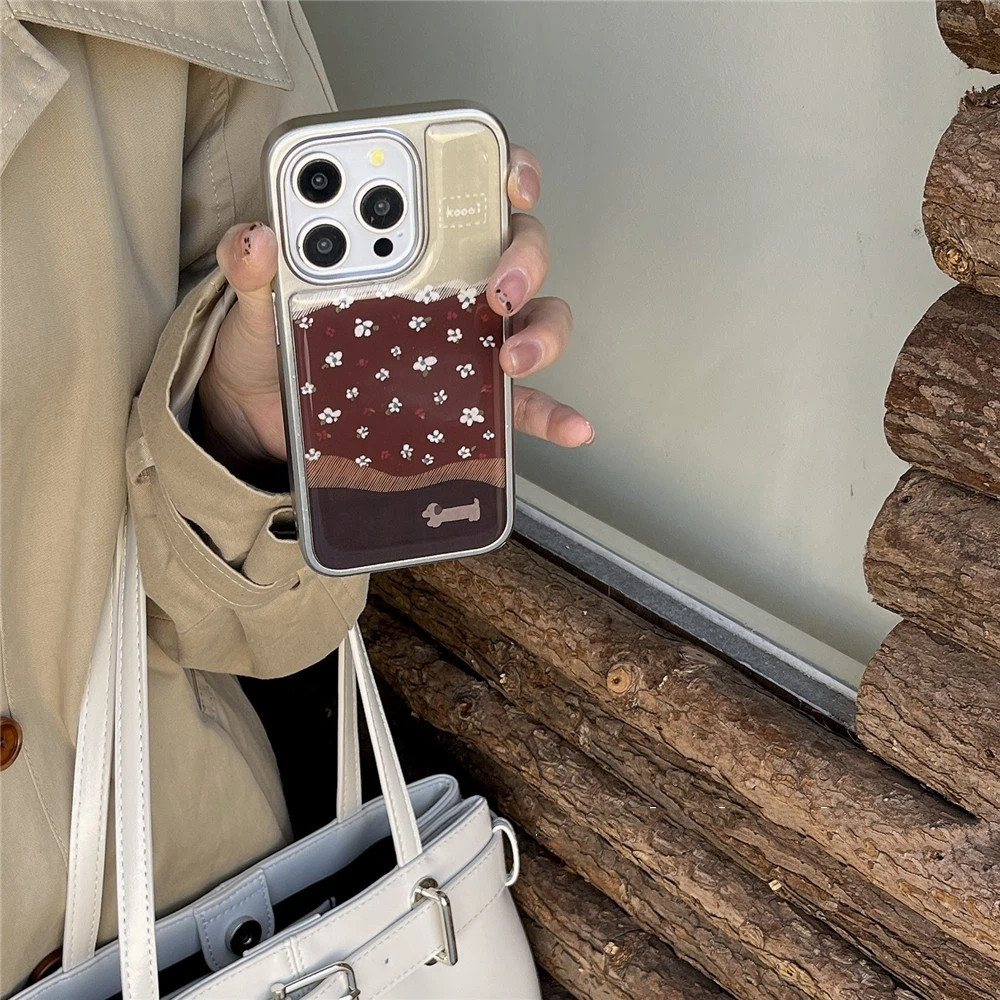 Insสไตล์Eพอกซีดอกไม้ขนาดเล็กสุนัขเหมาะสําหรับApple 16 เคสโทรศัพท์Iphone17promaxสไตล์ใหม่ 14 สาว 13 รวมทุกอย่างกันกระแทก12pro Influencer 16pro Creativeสไตล์เกาหลีNicheน่ารัก