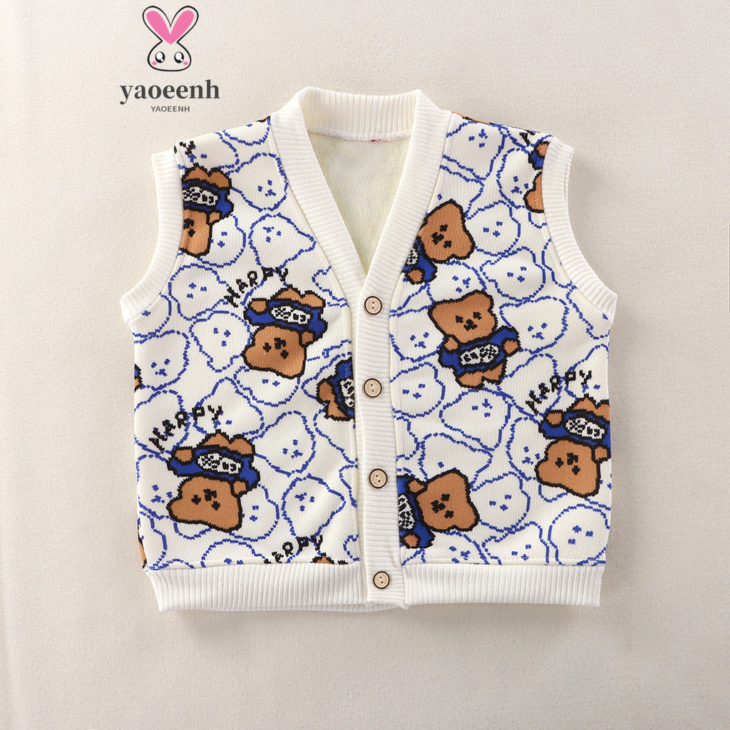 เสื้อกั๊กสำหรับเด็ก ขนาด 80-140 ซม. ลายการ์ตูน มุกกํามะหยี่ เหมาะสำหรับฤดูใบไม้ร่วงและฤดูหนาว