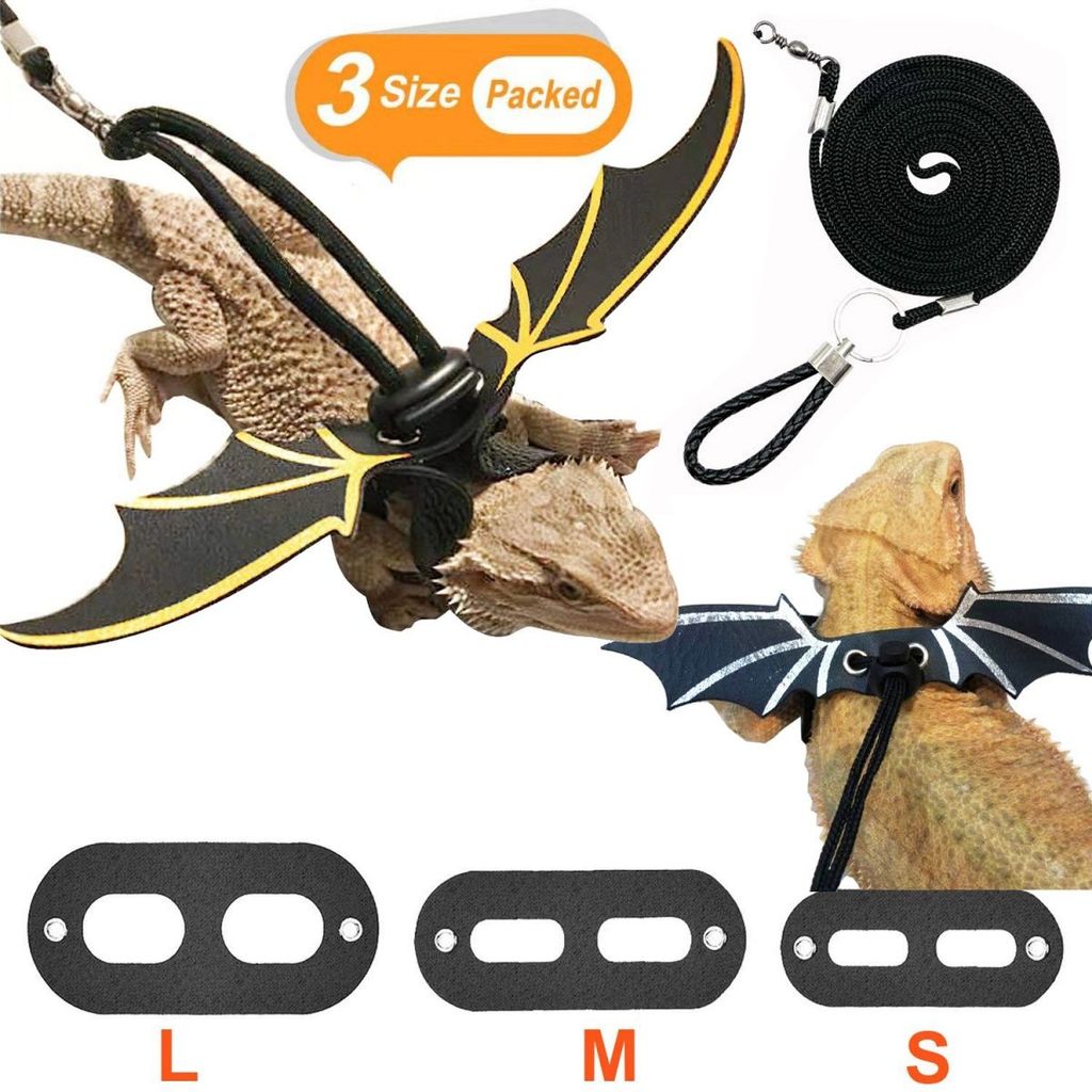 Lizard Leash Climbing Pet Out Leather Wings Strap Chameleon Squirrel Leash Small Pet Supplies Lizard