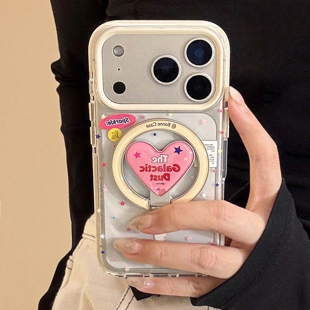 17โปรแม็กซ์ เคสโทรศัพท์ใสน่ารักพร้อมที่วางแม่เหล็กเข้ากันได้สําหรับ ไอโฟน 11 12 13 16โปรแม็กซ์ 15โปร