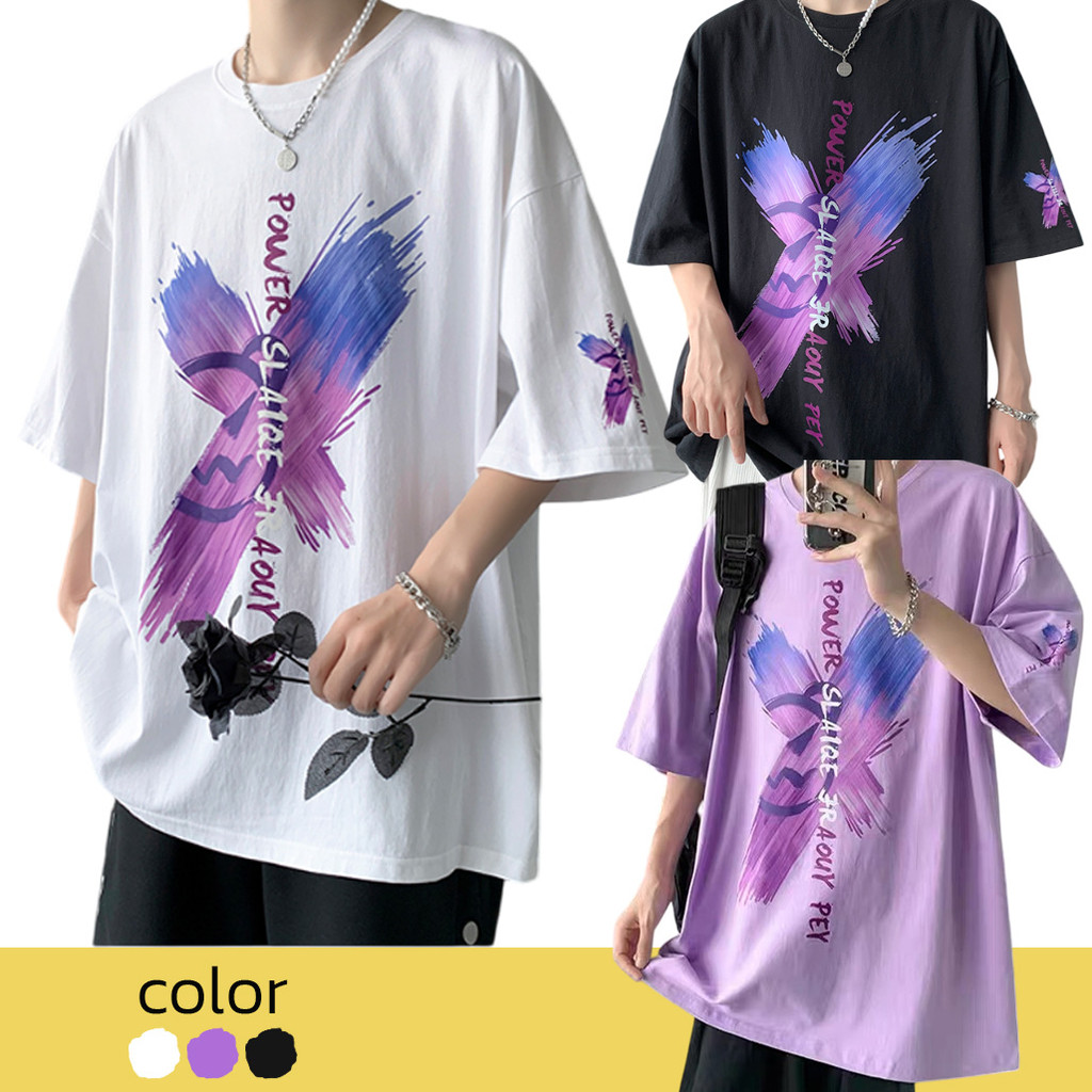 เสื้อยืดแขนสั้น OverSize พิมพ์ลาย ผ้านุ่ม ใส่สบาย  S-5XL พร้อมส่ง