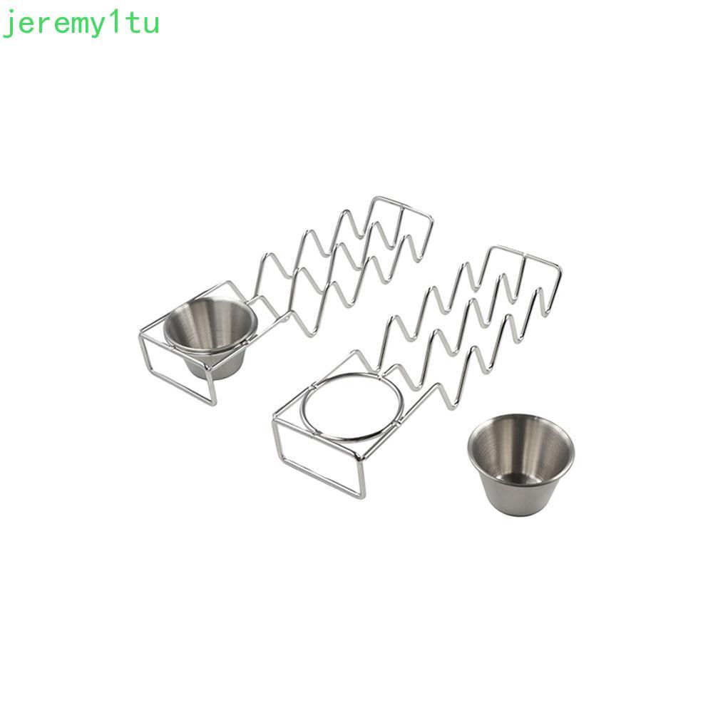 JEREMY Taco Holder Stand, Stainless Stackable Taco Shell Stand, Portable Wave Shaped Mexican Food สะ