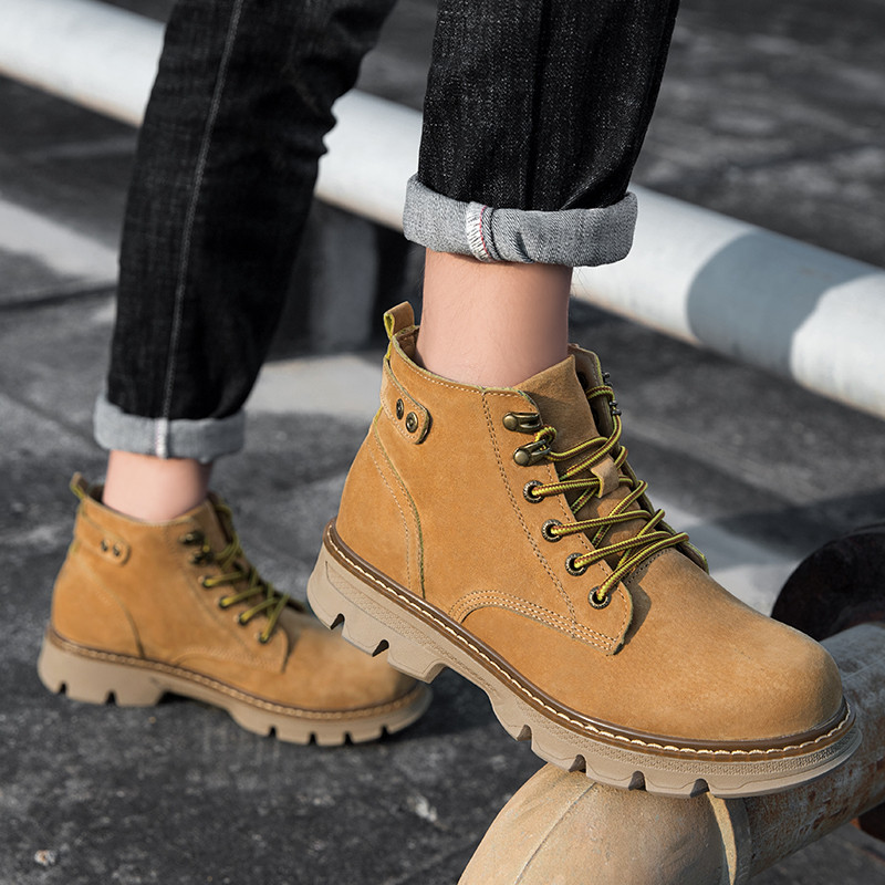 ขนาด 38-44 รองเท้าบู๊ทมาร์ตินหนังแท้คุณภาพสูงสําหรับผู้ชายลําลองรองเท้ากันลื่นทนทาน - รูปที่ 4