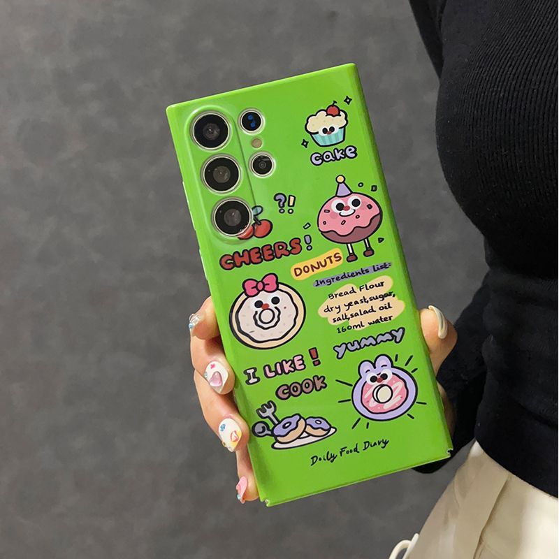 ขนมการ์ตูนรูปแบบหอยทากเข้ากันได้Samsung S24 ULTRA S22 PLUS S22 โทรศัพท์มือถือป้องกันกรณีเคสแข็งA23 4