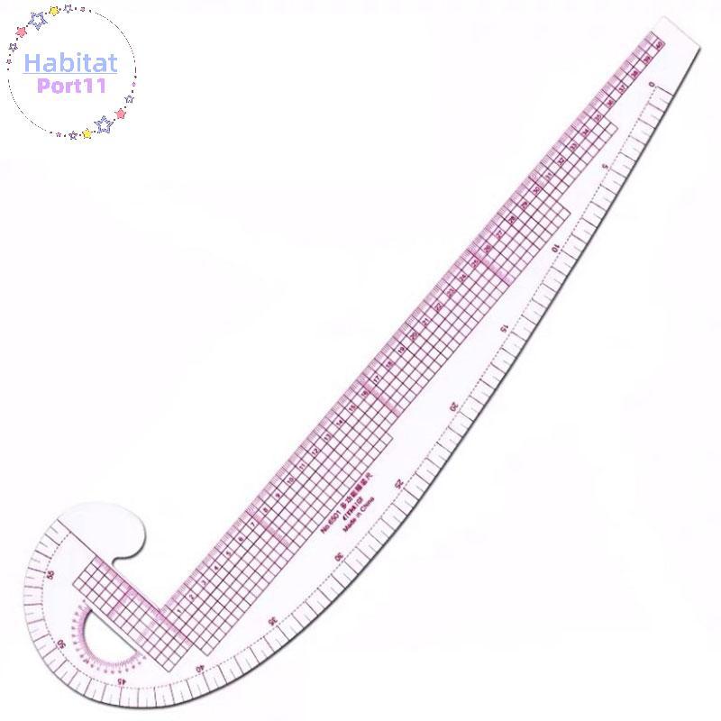 HabitatPort มัลติฟังก์ชั่นพลาสติก French Curve เย็บไม้บรรทัด Easy Curve ไม้บรรทัดสําหรับ Knitters th