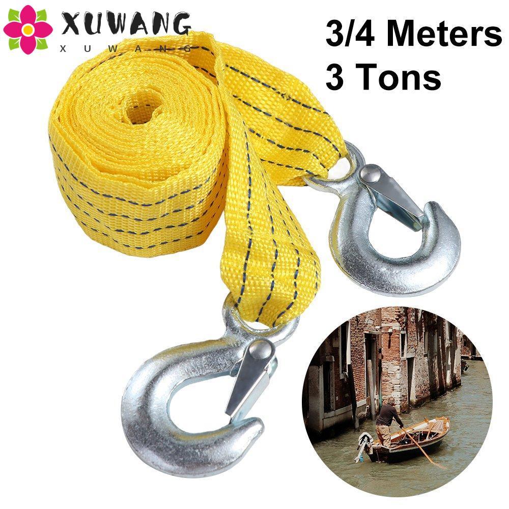 QUENTIN Trailer เชือก, 3 ตัน 5 ตัน 3M 4M รถสายลากจูง, สายลากไนลอนทนทานพร้อมตะขอฉุกเฉินสายเหล็กลากสาย