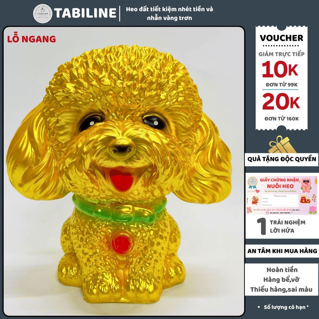 [ราคาถูกสุดๆ] กระปุกออมสินออมเงิน รูแนวนอน น่ารักและน่ารัก vip gold-copper poodle LD75 - TABILINE