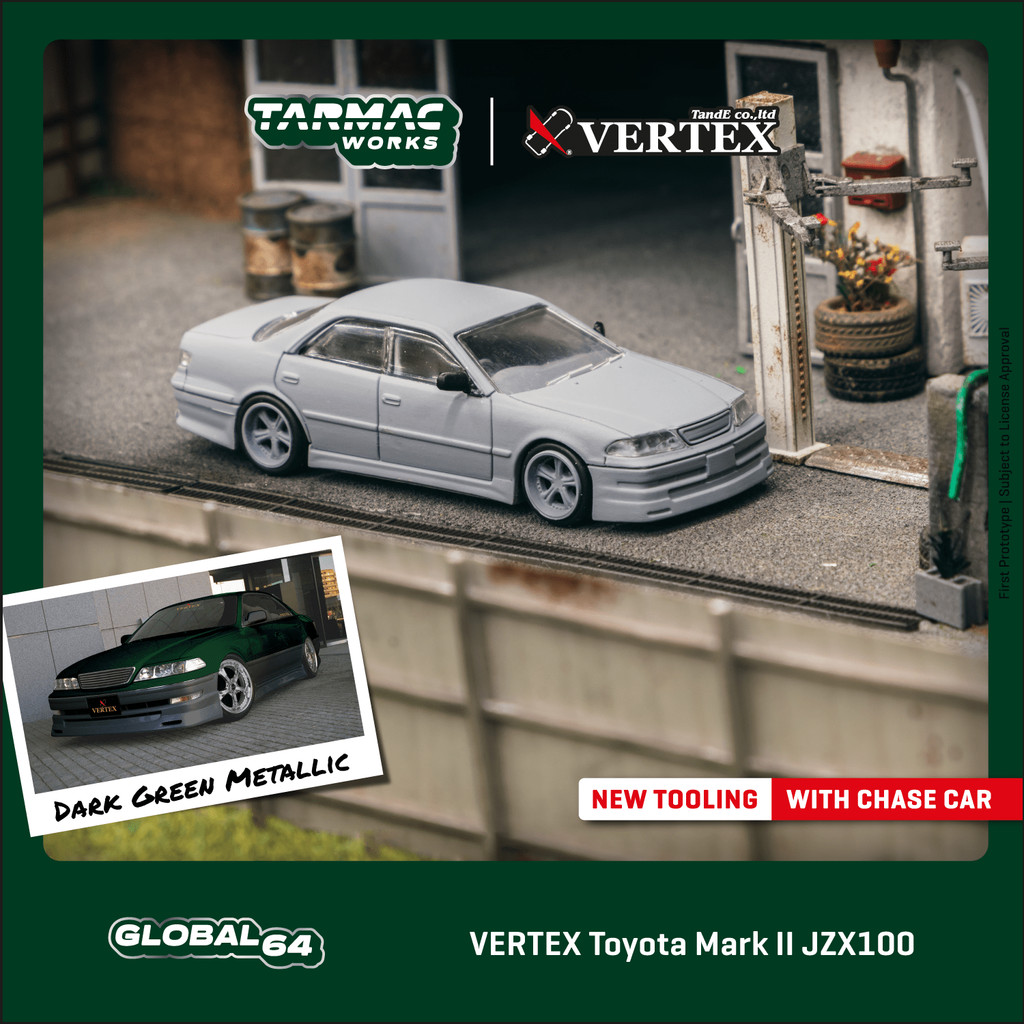 [ความฉลาด] Tarmac Works 1: 64 Toyota Mark II JZX100 โมเดลรถอัลลอย