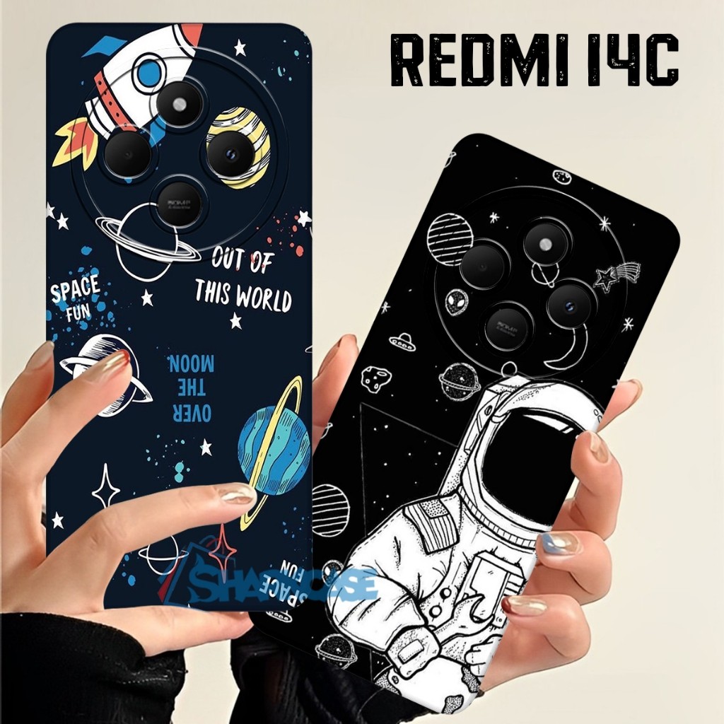 HP [SC] REDMI 14C 4G 13C 9C 10C 9A A1 A2 A3 P*CO C40 C65 Case NASA Astronaut Motif - เคส Redmi - เคส