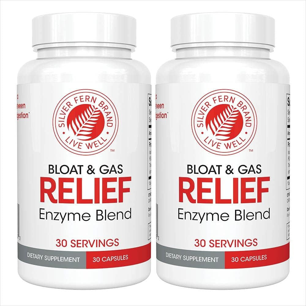 Silver Fern Bloat & Gas Relief Digestive Enzyme Blend - 2 ขวด = 60 เสิร์ฟ - FODMAP & Bloating Digest