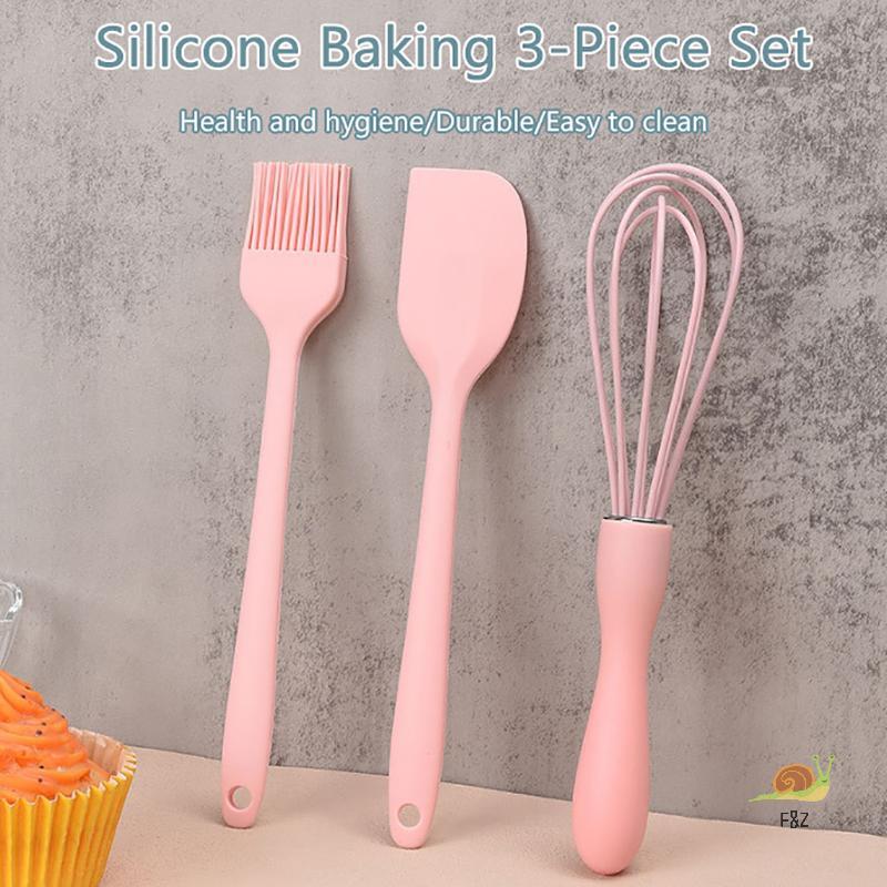 F & Z 3 ชิ้น/เซ็ตซิลิโคนเบเกอรี่ชุดเค้กครีมไม้พาย Scraper ครัวครัวเรือนไข่ Whisk บาร์บีคิวแปรงน้ํามั