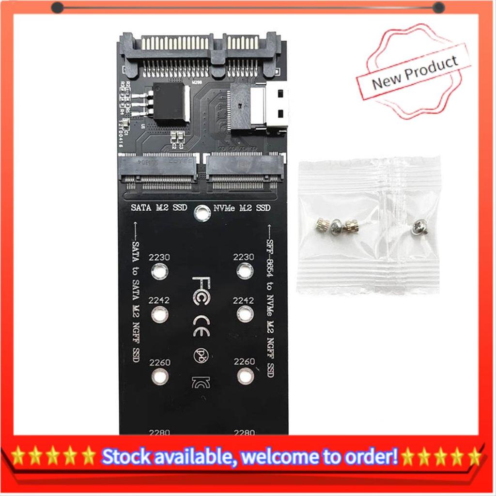 M2 SSD อะแดปเตอร์ M.2 SATA Ngff SSD เป็น SATA + M2 NVME SSD เป็น SFF-8654 Converter SATA เป็น M2 การ