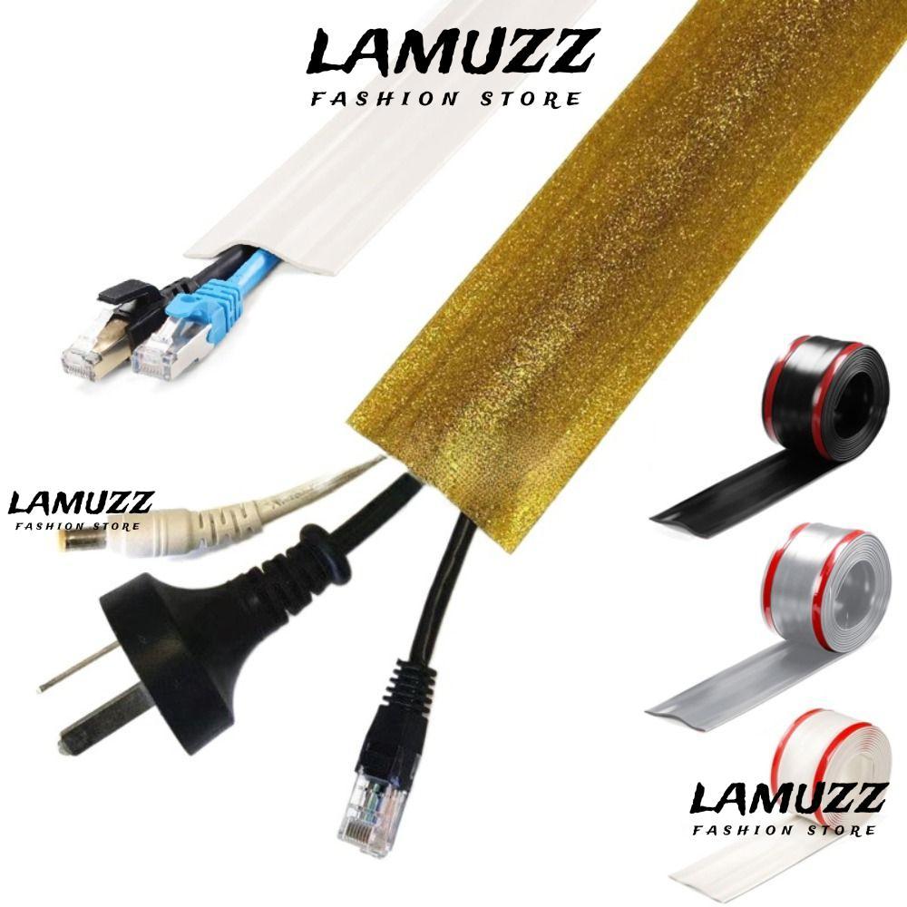 LAMUZZ ฝาครอบสายเคเบิลพื้น, PVC Self กาว Wall Wire คอนซีลเลอร์, Professional Universal Soft ไม่มีเจา