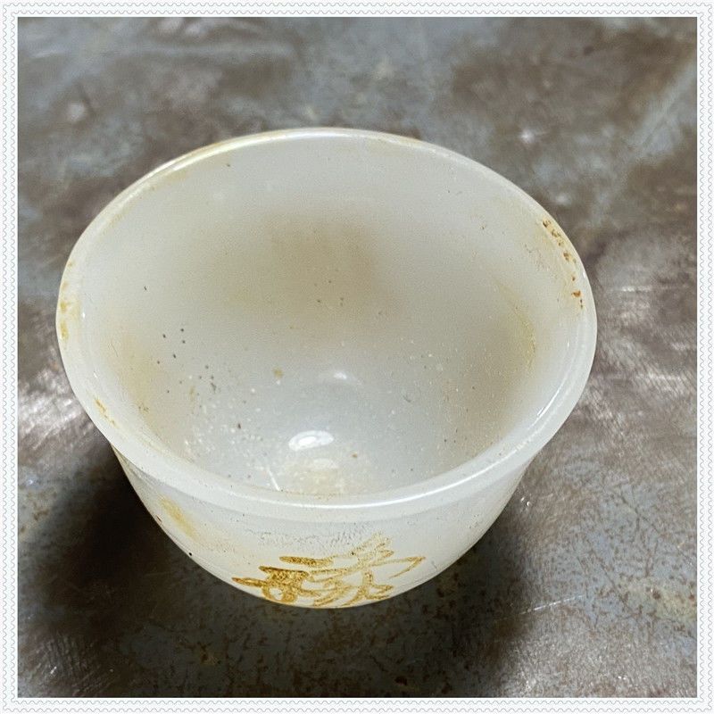 ✨คอลเลกชัน Old Things Han Dynasty Xiuyu Pick-up หยกขาวหยกโบราณ Distressed Old Jade Handle Swing Cup          20251028