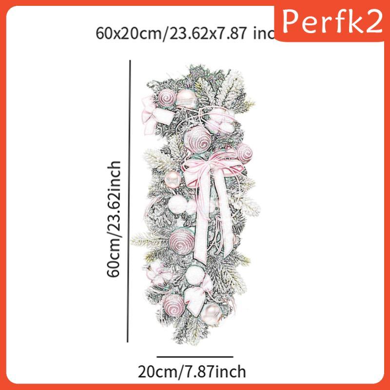 [Perfk2] คริสต์มาสบันได Swag เทศกาลตกแต่งพร้อม Bowknots Teardrop Swag พวงหรีดสําหรับบันไดกลางแจ้งประ