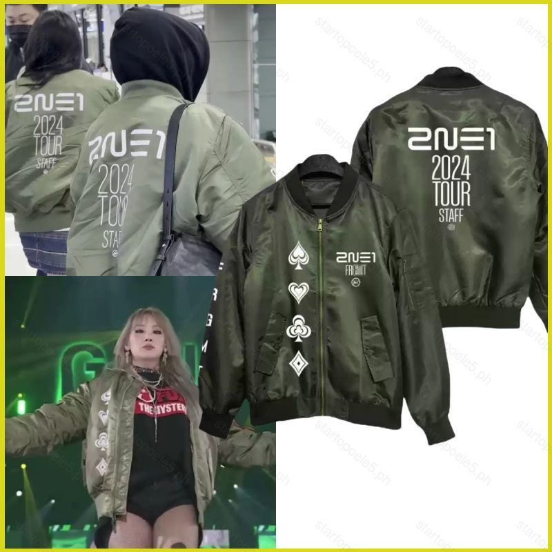 แจ็คเก็ตเสื้อเบสบอล พร้อมลายพิมพ์จากทัวร์ comeback ปี 2024 ของวง 2NE1 (CL, Park Bom, Sandara Park, M