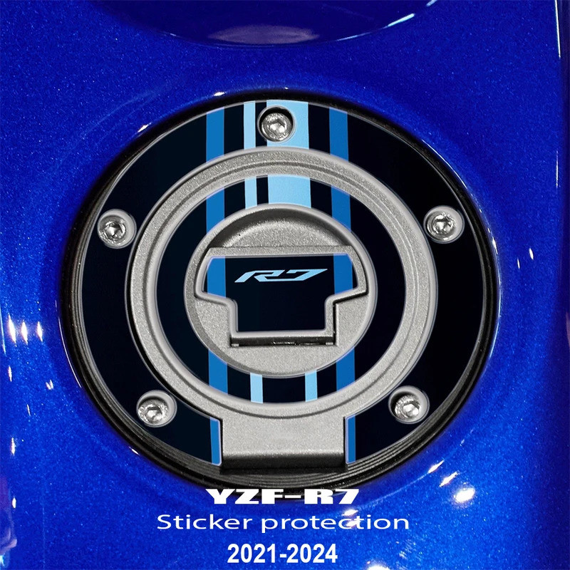 YZF R7 การใช้สติกเกอร์ถังน้ํามัน 3D Decal ฝาครอบกันน้ําสําหรับ R7 YZF R7 YZFR7 2021 2022 2023 2024