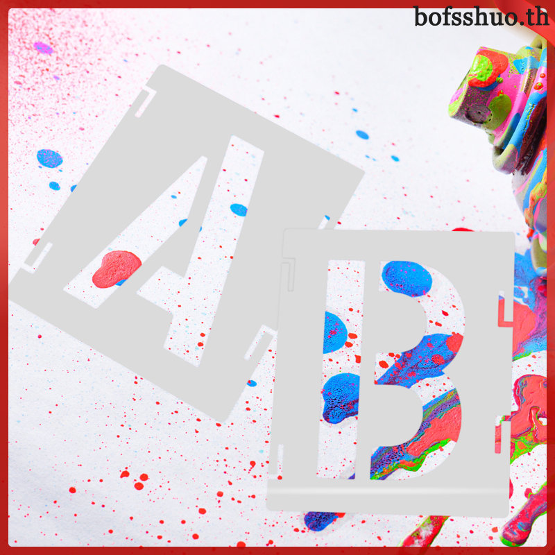 Letter Stencil ตัวอักษรลายฉลุขนาดใหญ่สําหรับภาพวาดพลาสติกแบบใช้ซ้ําได้สเปรย์วาดภาพ Word bosshuo