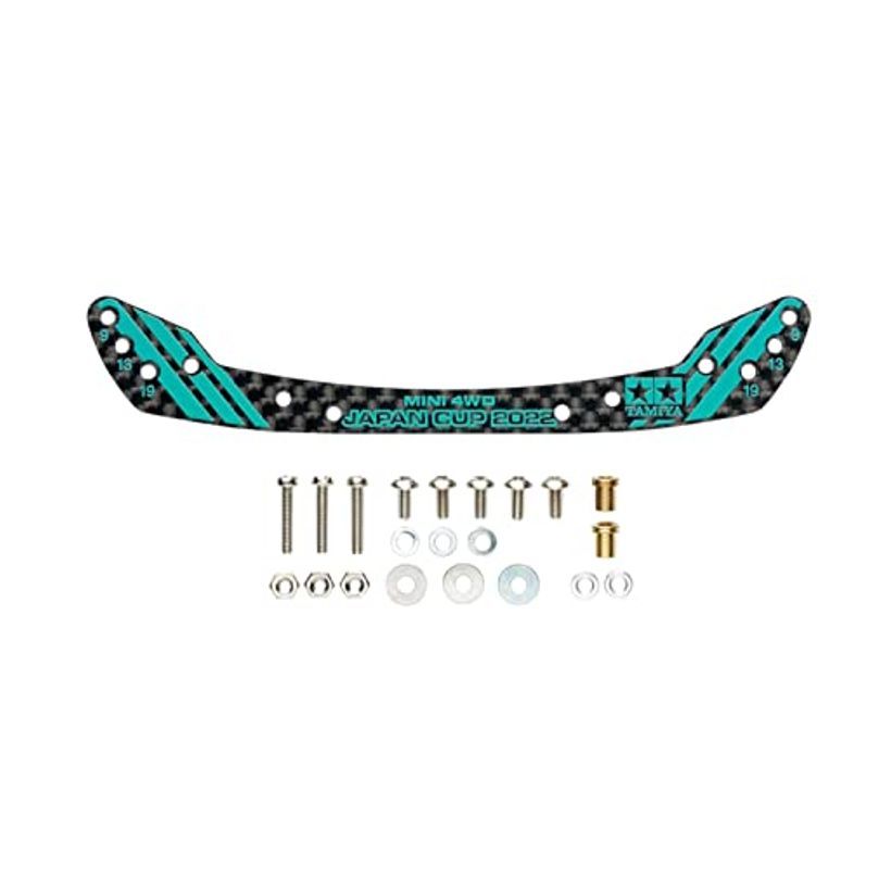 タミヤ ミニสี่ล้อ HG คาร์บอนด้านหน้า 1.5 มม. รุ่นฟูลคาวล์ ミニ四駆 J-CUP 2022 สีเขียวฟ้า 95153