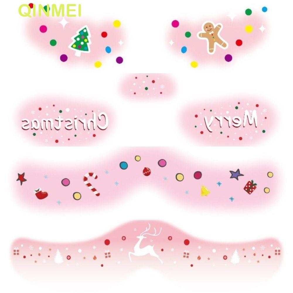 ฉินเหมย สติกเกอร์ตกแต่งใบหน้า ลายดอกไม้น้อยๆ หวาน สไตล์คริสต์มาส และใช้งานได้ในงาน.partyและเทศกาลดนตรี