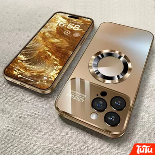 TuTu รุ่นใหม่ Titanium Matteโลหะแม่เหล็กกรณีชาร์จไร้สายสําหรับiPhone 17 16 14 13 12 11 15 Pro Max Air 16 Plusเคสโทรศัพท์
