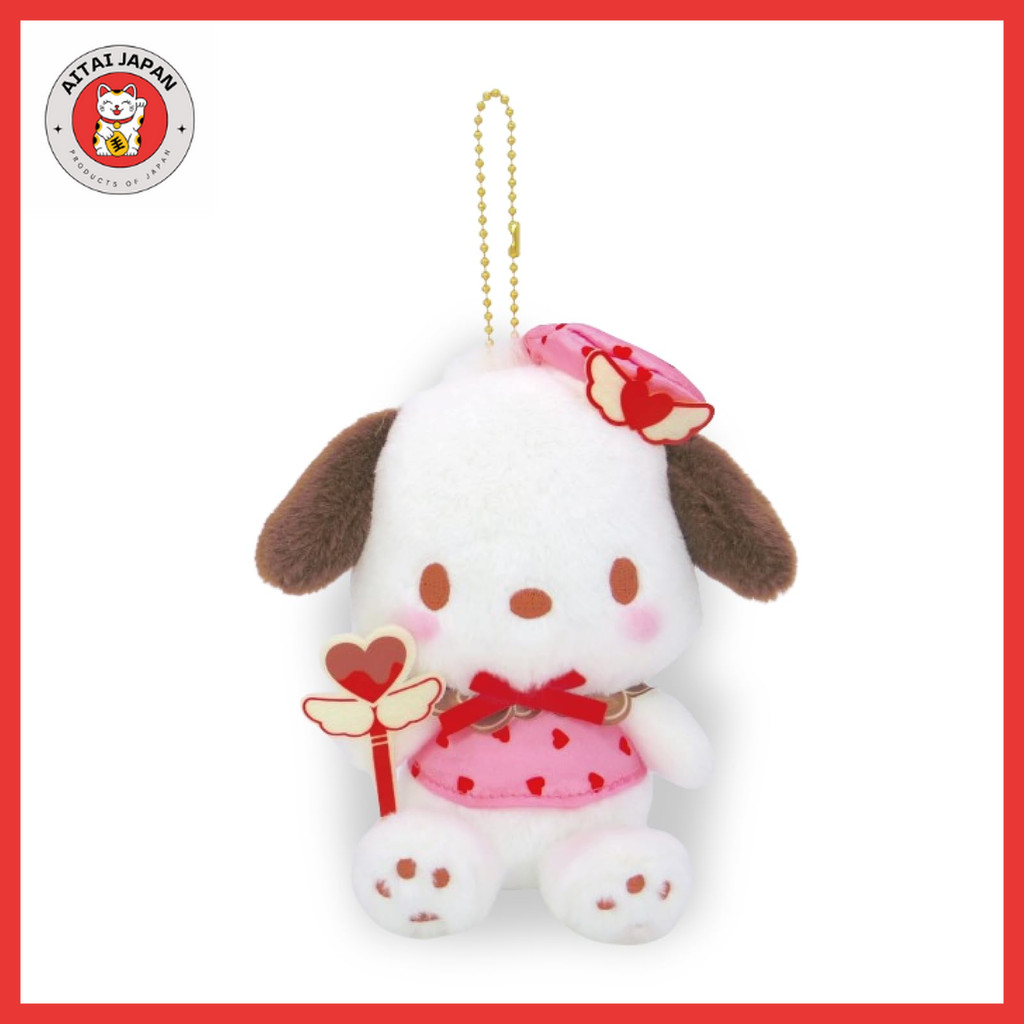 Sanrio ซานริโอ คีย์ฟิกเกอร์มาสคอตสุดน่ารัก "POCHACCO" จากนาโกจิมา คอร์ปอเรชั่น ขนาด H14.5×W13×D9.5 ซ