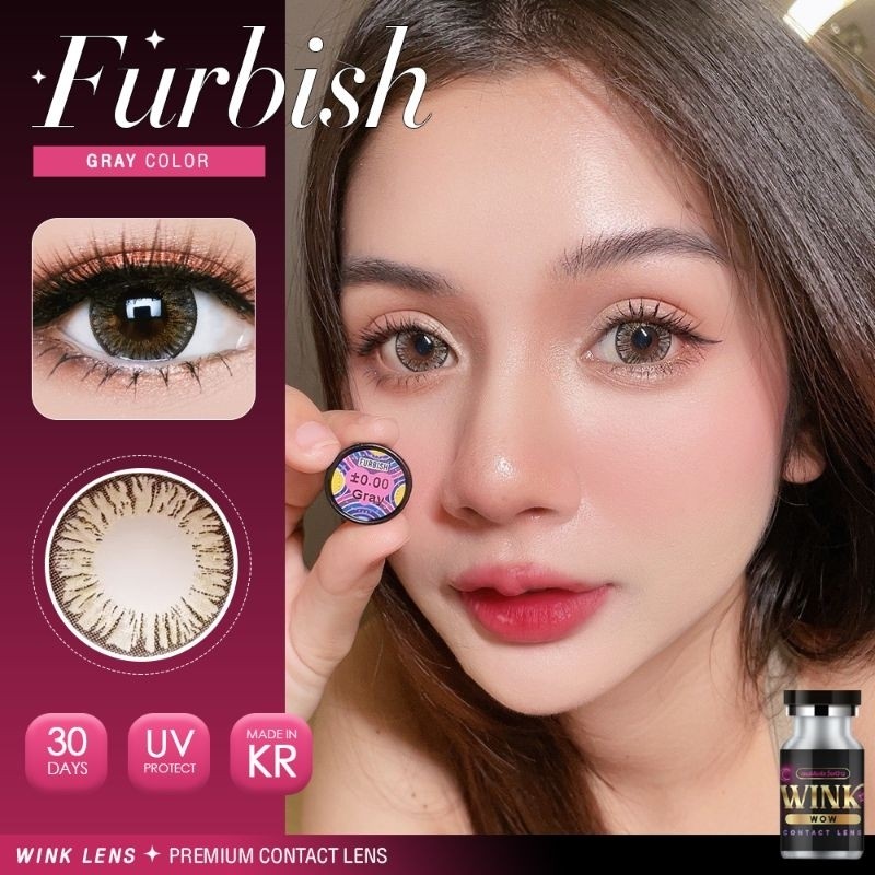 คอนแทคเลนส์ รุ่น Furbish/Sapphire/Pearl/Naomi Gray/Brown สีเทา/ตาล มีค่าสายตา (0.00)-(-6.50) เปลี่ยน