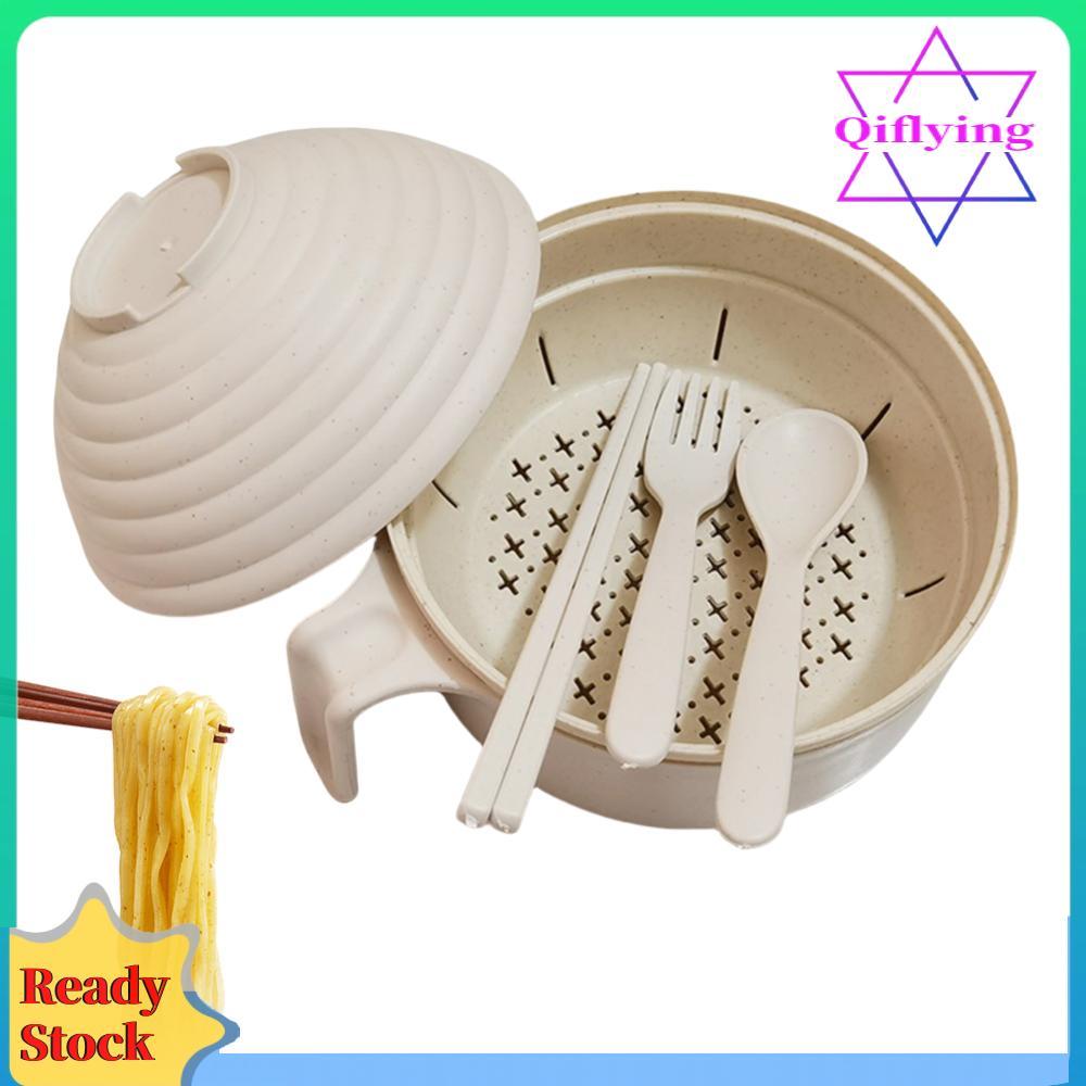 Ramen Cooker Ramen Bowl Set ช้อนตะเกียบส้อมไมโครเวฟ Ramen Cooker Bowl Set Ramen Noodle Cooker Colleg