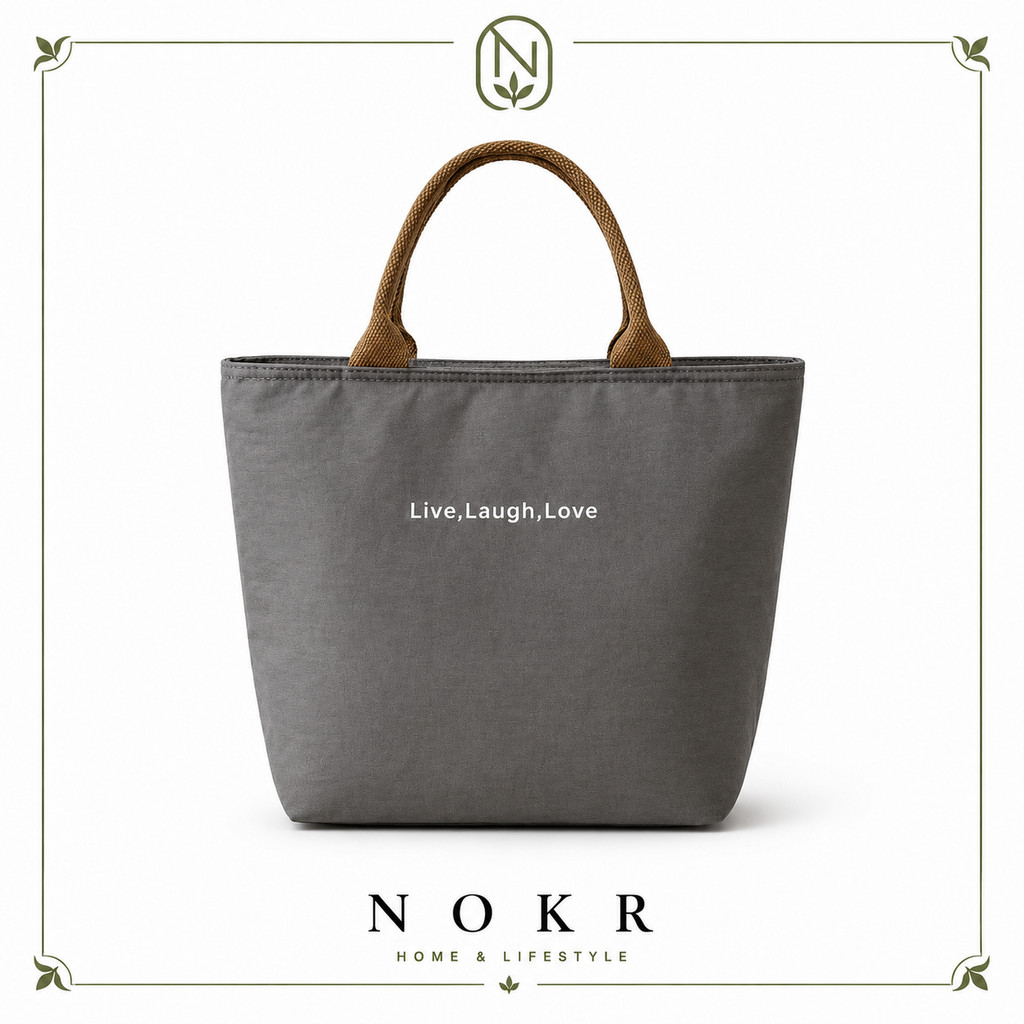 NOKR กระเป๋าถือสไตล์ญี่ปุ่น  สไตล์มินิมอลสำหรับเดินทาง กระเป๋าใส่อาหารสำหรับนักเรียนและพนักงานออฟฟิศ กระเป๋าเก็บความเย็น กระเป๋าเบนโตะกันน้ำ