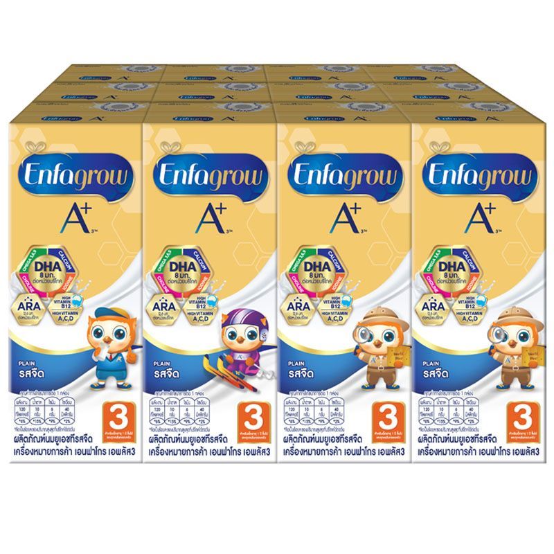 เอนฟาโกร3เอพลัสนมยูเอชทีรสจืด 180มล แพค 12 Enfagrow 3 A Plus UHT Milk Plain 180ml Pack 12 [0300875104255 ]