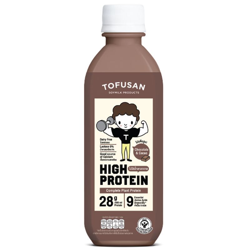 โทฟุซังน้ำนมถั่วเหลืองสูตรโปรตีนสูงน้ำตาล0เปอร์เซ็นต์ 350มล TofusanSoyMilkHighProtien350ml [บาร์โค้ด 8859473100555]