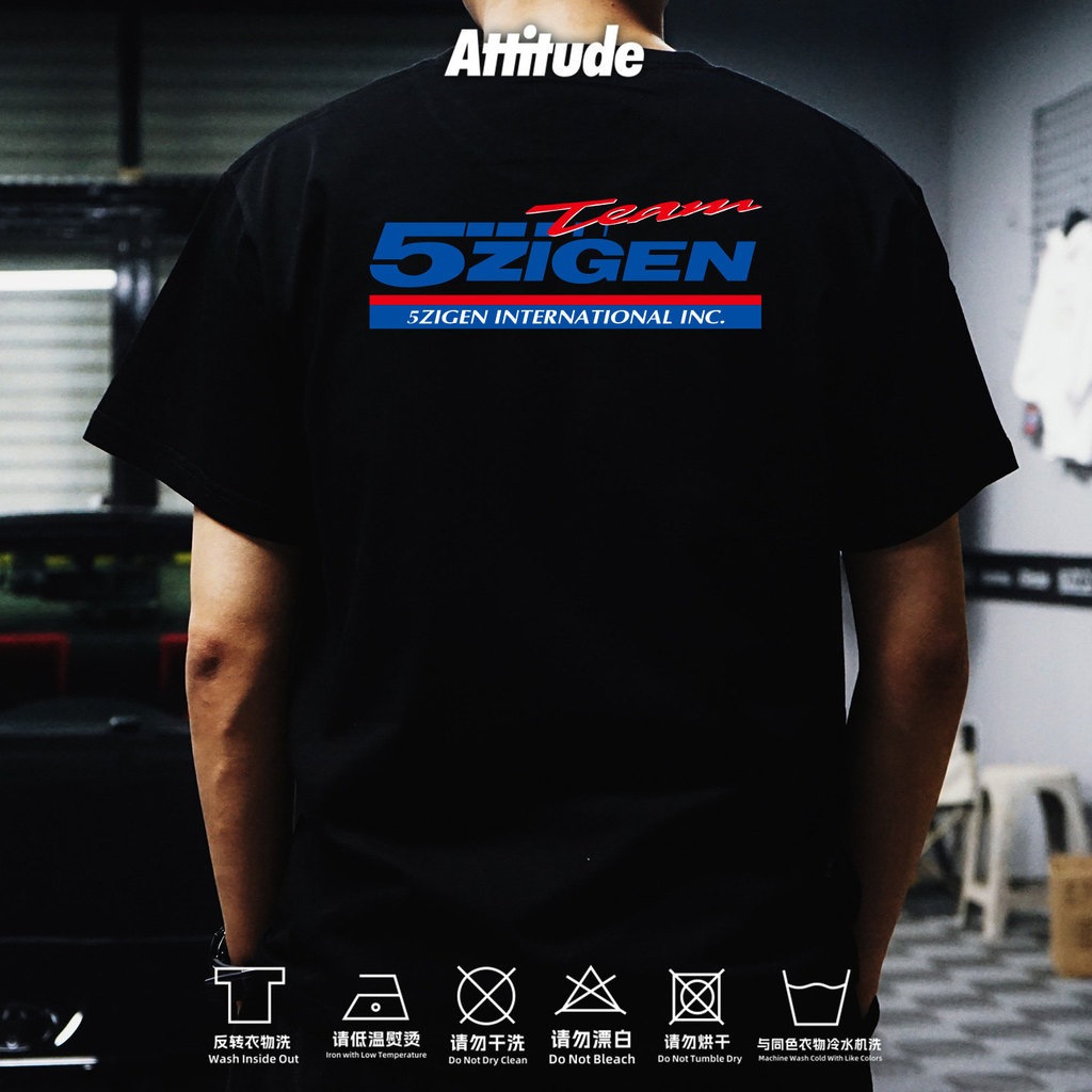 ReadystockAttitude: รถดัดแปลง JDM ของญี่ปุ่น 5 มิติ 5zigen ดุมล้อไอเสีย เสื้อยืดแขนสั้นผ้าฝ้าย 100%