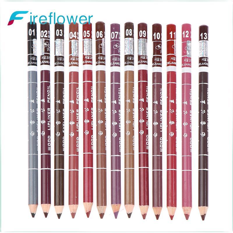 Fireflower 1 ชิ้น Professional Wood Lip liner กันน้ํา Lady Long Lasting Lip Liner ดินสอ Nice