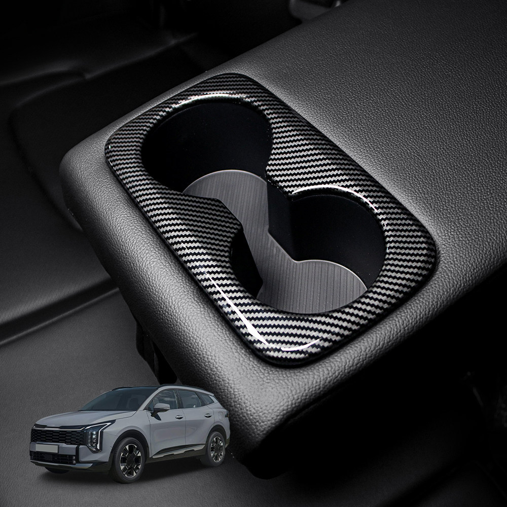 คุณภาพสูง-เหมาะสําหรับ Kia NQ5 SPORTAGE2023-2026 SPORTAGE ด้านหลังท่อระบายน้ําที่วางแก้วคาร์บอนไฟเบอ