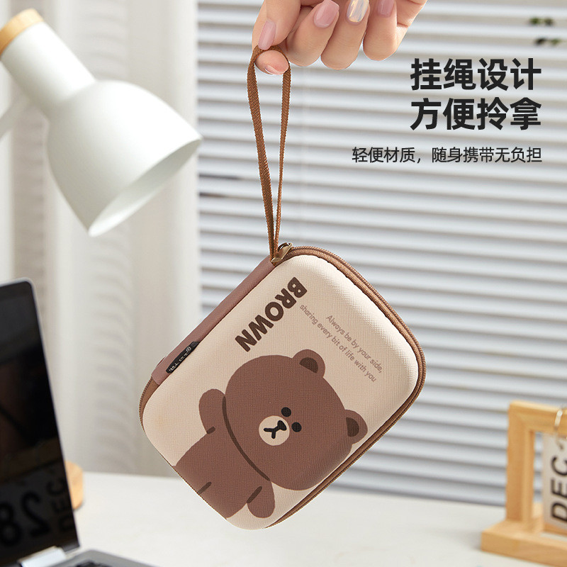 LINE FRIENDS กระเป๋าเก็บสายเคเบิลข้อมูลกระเป๋าเก็บเครื่องช รูปที่ 3