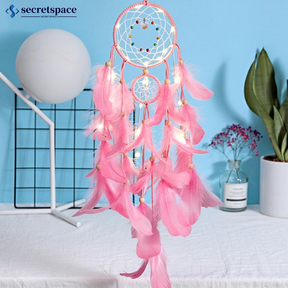 SECRETSPACE Endless Love Handmade Dream Catcher ของขวัญพร้อมไฟ LED Dreamcatcher จี้ Creative Hollow 