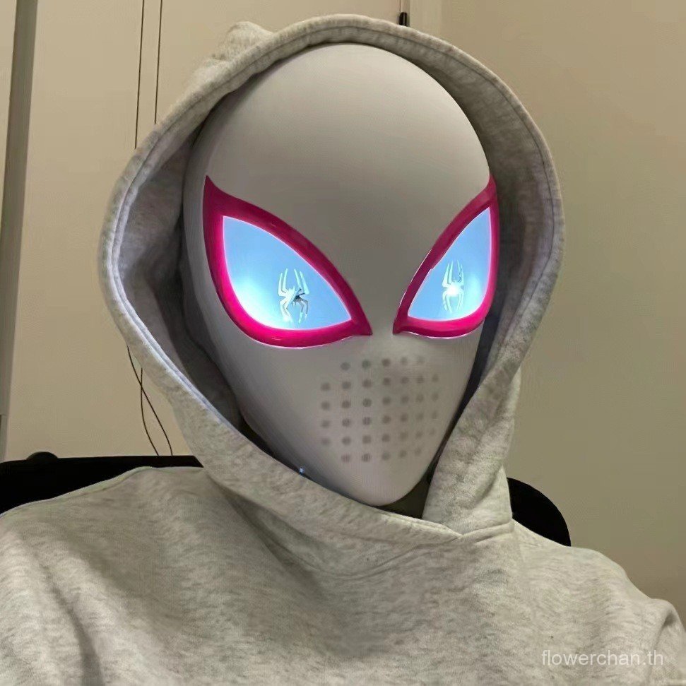 SPIDERMAN หน้ากากหมวก Touch Glowable Eyes หมวกกันน็อคที่สามารถเคลื่อนย้ายอุปกรณ์ประกอบฉากคอสเพลย์สําหรับผู้ใหญ่