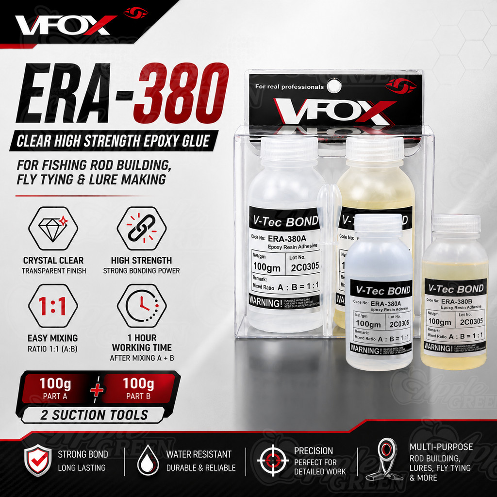 VFOX Epoxy ERA-380 คันเบ็ด Build and Repair - สีใส Strong Hold