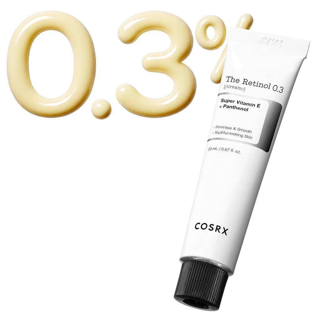 COSRXRetinol0.3%,0.67Oz,ต่อต้านริ้วรอยดวงตาและคอด้วยRetinoidTreatmenttoFirm,ลดริ้วรอย,FineLines,Sign