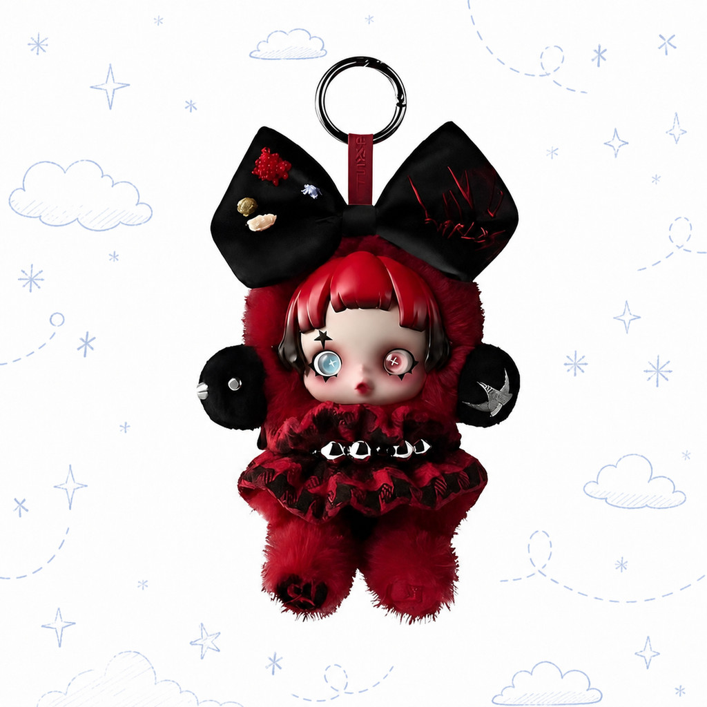 POPMART SKULLPANDA 6kHZ Hertz ไวนิลตุ๊กตาจี้เครื่องประดับของขวัญ