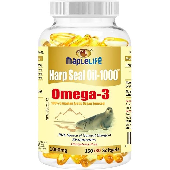 โภชนาการชีวิตเมเปิ้ล® - Harp Seal Oil 1000mg - DPA, EPA, DHA - Rich of Omega-3 Fatty Acids - รักษาสุ