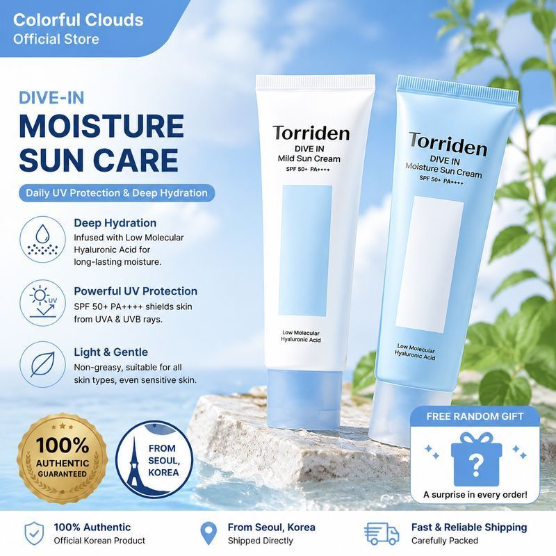 Torriden Sunscreen 60ml - Mild Sunscreen & Moisturizing Sunscreen, SPF50+ PA++++, ครีมกันแดดเกาหลี