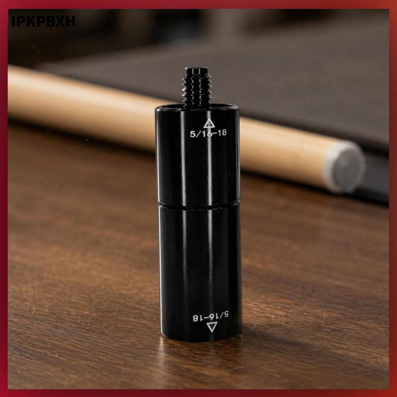 MagiDeal อะแดปเตอร์คิวบิลเลียด Pool Cue Connector เครื่องมือขยายข้อต่อสีดําเคลือบเงาสําหรับการบํารุงรักษาอุปกรณ์บิลเลียด