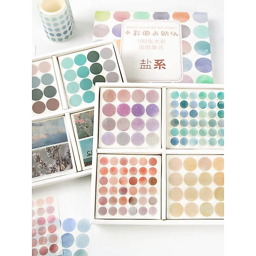 Color Handbook Dot Sticker ins Wind Cuckoo Card Handbook Dot Small Size Round Label Sealing Photo St