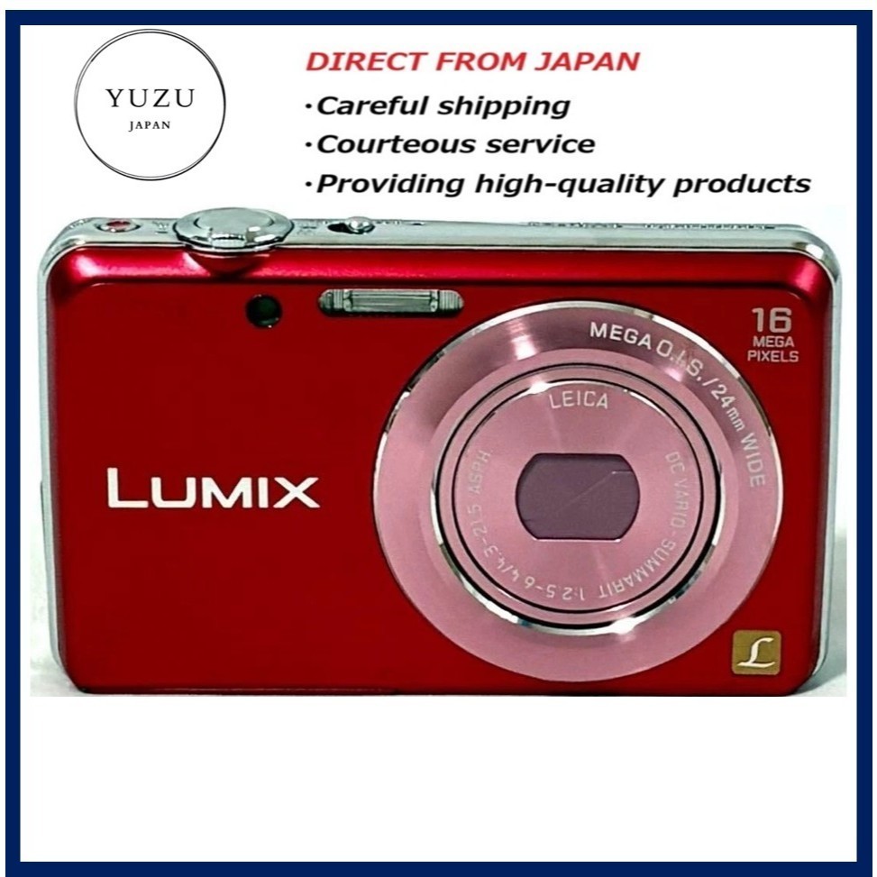 Pre-owned Product LUMIX DMC-FH8 Red 16.1MP Digital Compact Camera 5x Zoom LEICA Lens Japanese Model 