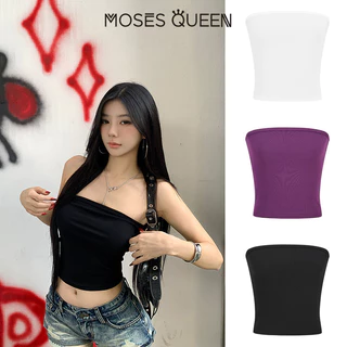 MOSESQUEEN สาวเซ็กซี่ใส่เสื้อชั้นในสั้น ใส่เสื้อกั๊กกระชับที่เผยหน้าอก ช่วยให้ดูผอมและมีความยืดหยุ่น ใส่ชั้นนอกได้หลากหลาย #63109